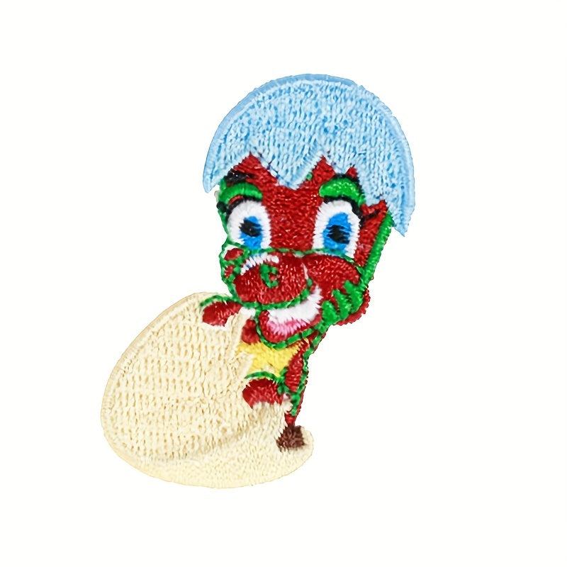Dinosaur Iron on Embroidery For Kids Clothes DIY Handbook Storage