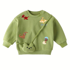 Dinosaur Iron on Embroidery For Kids Clothes DIY Handbook Storage