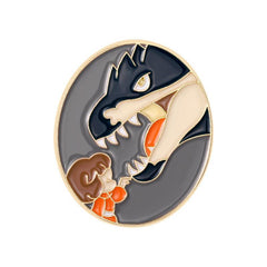 Dinosaur Cartoon Animal Joker Drop Brooch for Men