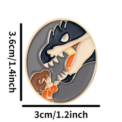 Dinosaur Cartoon Animal Joker Drop Brooch for Men