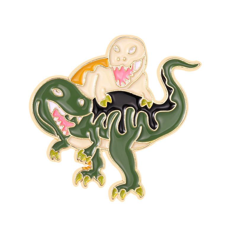 Dinosaur Cartoon Animal Joker Drop Brooch for Men