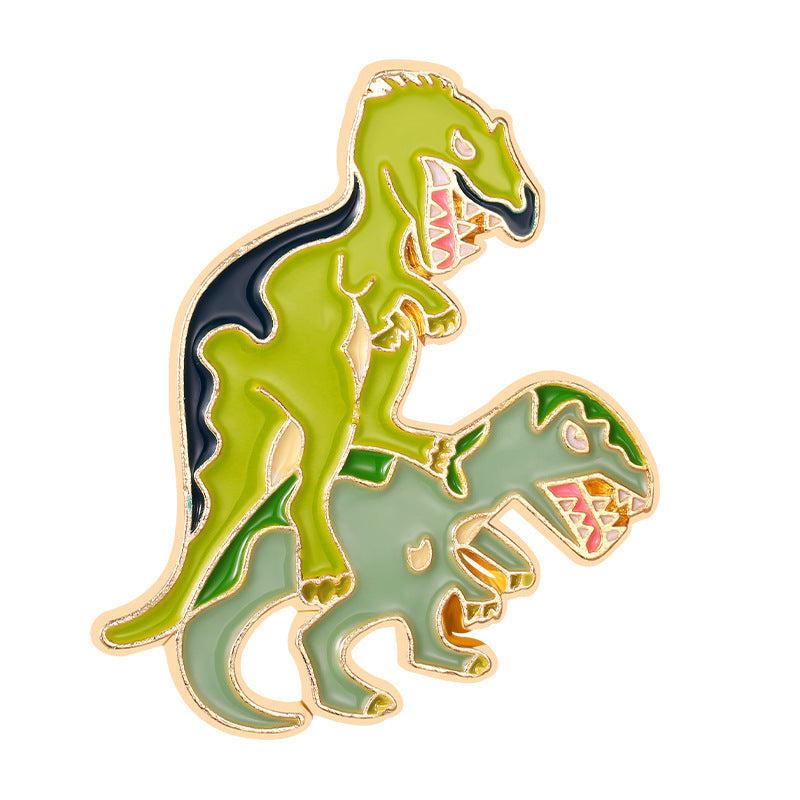 Dinosaur Cartoon Animal Joker Drop Brooch for Men