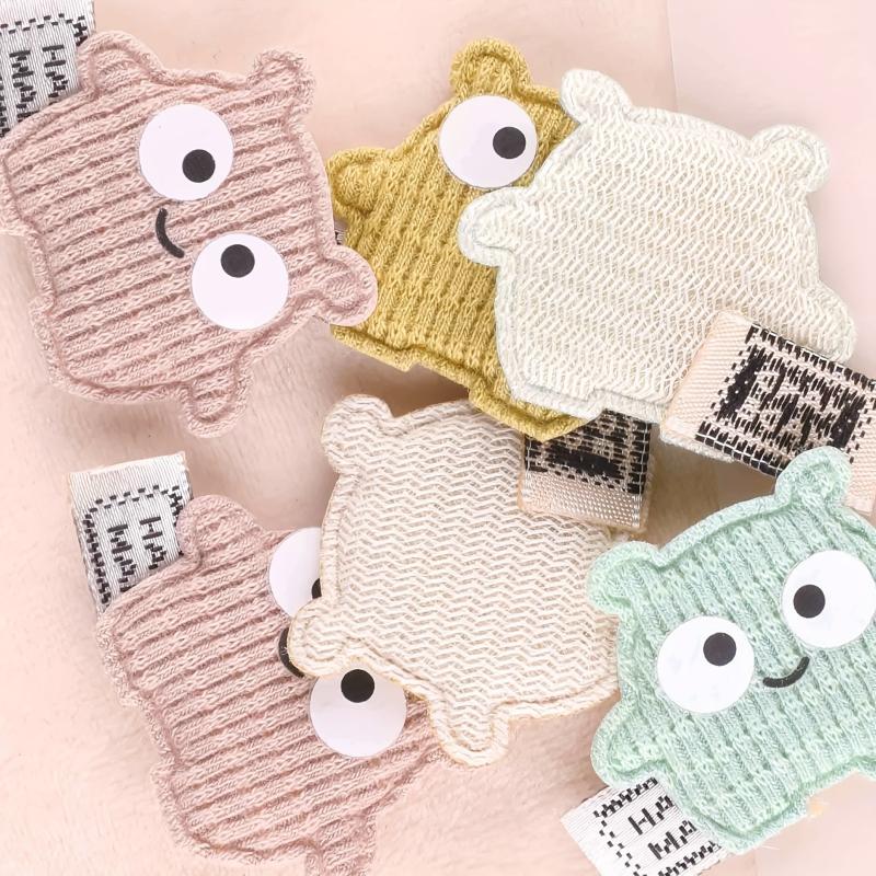 7pcs Plush Cartoon Character Patches for Girls Clothing Coat DIY Hand Sewing