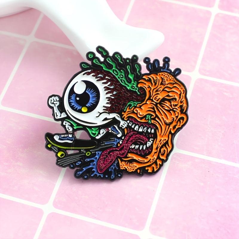 Skateboard Eyeball Blast Plasma Brooch