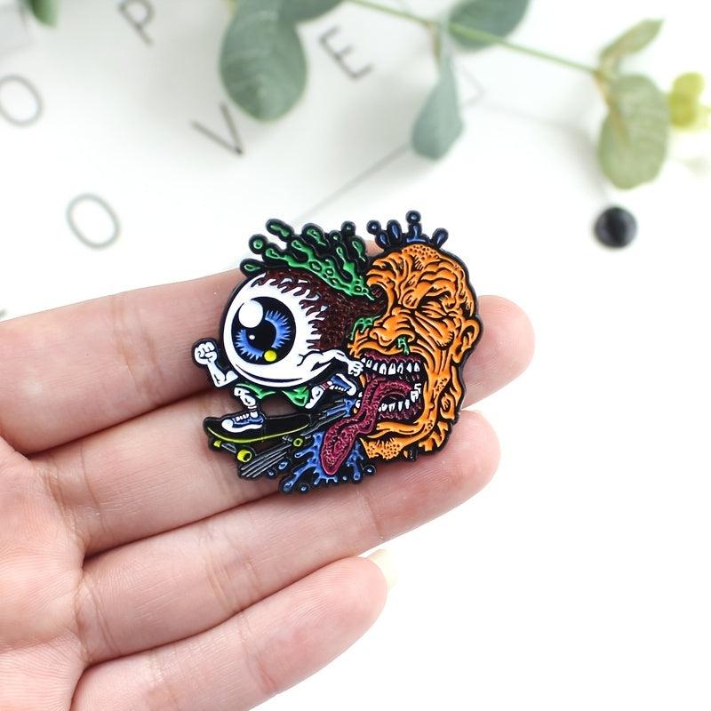 Skateboard Eyeball Blast Plasma Brooch