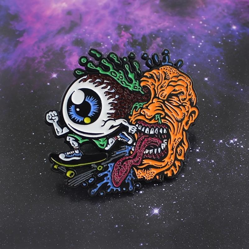 Skateboard Eyeball Blast Plasma Brooch