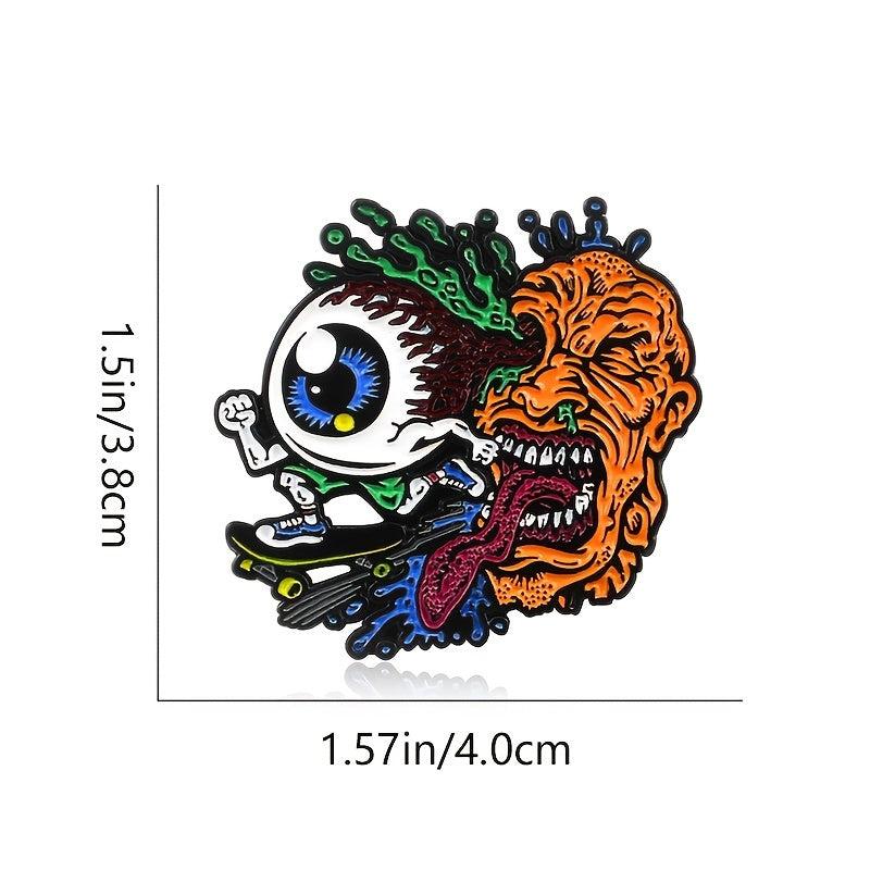 Skateboard Eyeball Blast Plasma Brooch