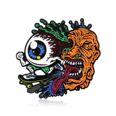 Skateboard Eyeball Blast Plasma Brooch