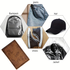 5Pcs Laserable Leather Patches w/ Adhesive & Antique Strip