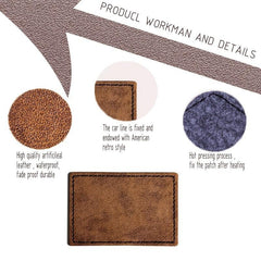 5Pcs Laserable Leather Patches w/ Adhesive & Antique Strip
