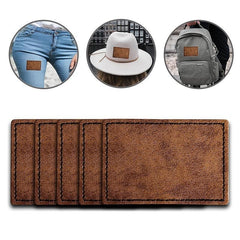 5Pcs Laserable Leather Patches w/ Adhesive & Antique Strip