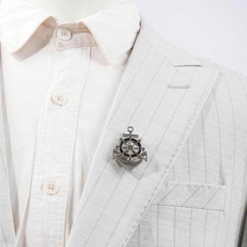 1PC Men's Boat Rudder Brooch Clothing Accessories