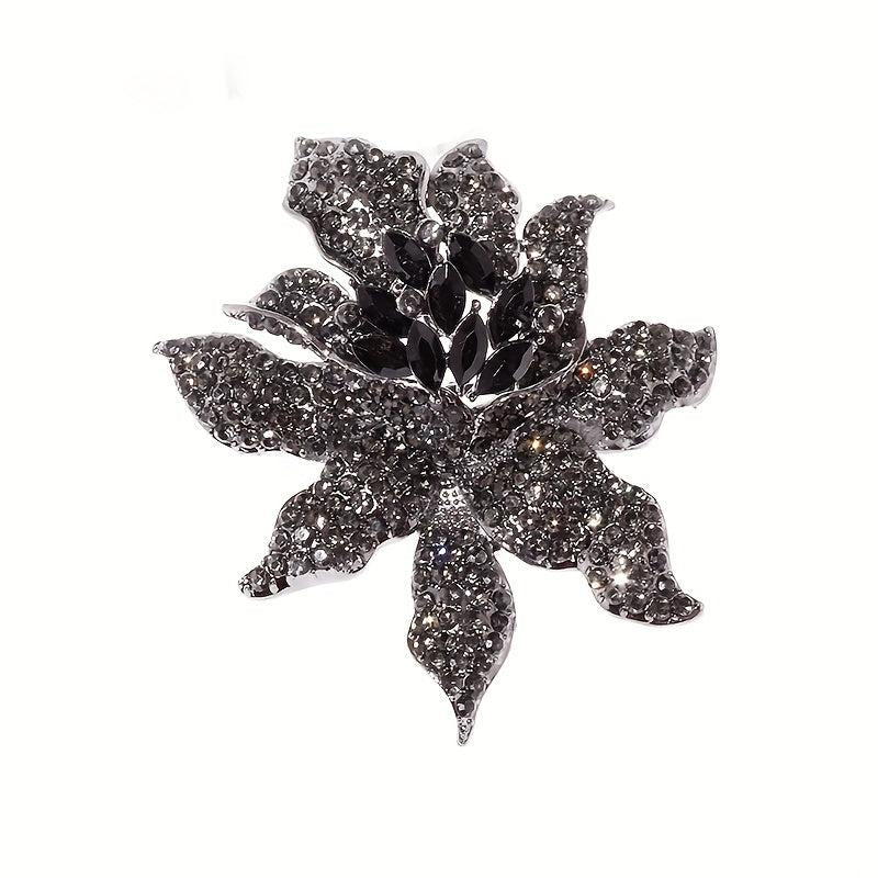 Rhinestone Inlaid Seagrass Brooch Party Banquet Dress Jewelry