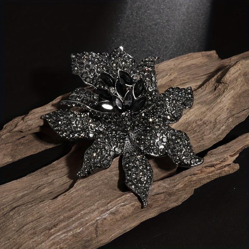 Rhinestone Inlaid Seagrass Brooch Party Banquet Dress Jewelry