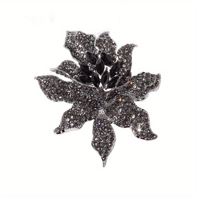 Rhinestone Inlaid Seagrass Brooch Party Banquet Dress Jewelry