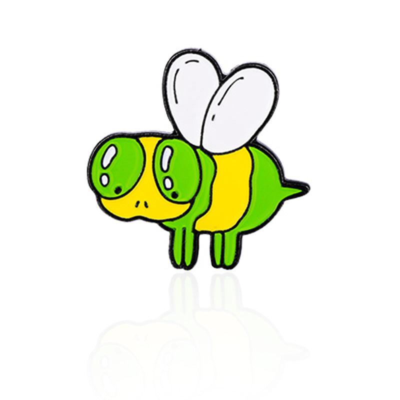 Green Ghost Skull Eyes Bee Bitter Gourd Brooch