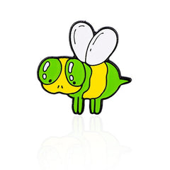 Green Ghost Skull Eyes Bee Bitter Gourd Brooch