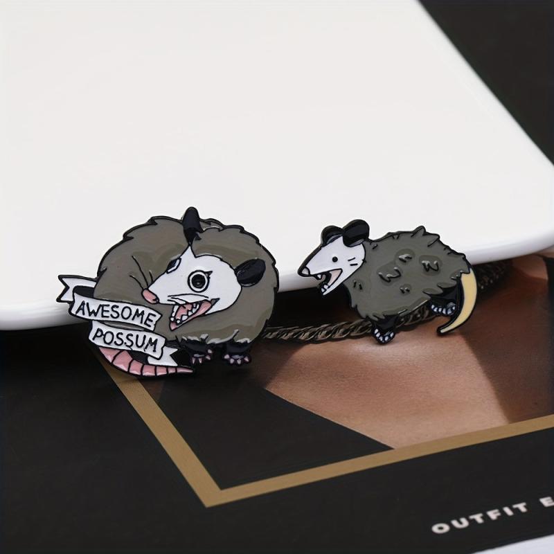 2pcs Cartoon Mouse Brooch Bags Clothing Accessories Men