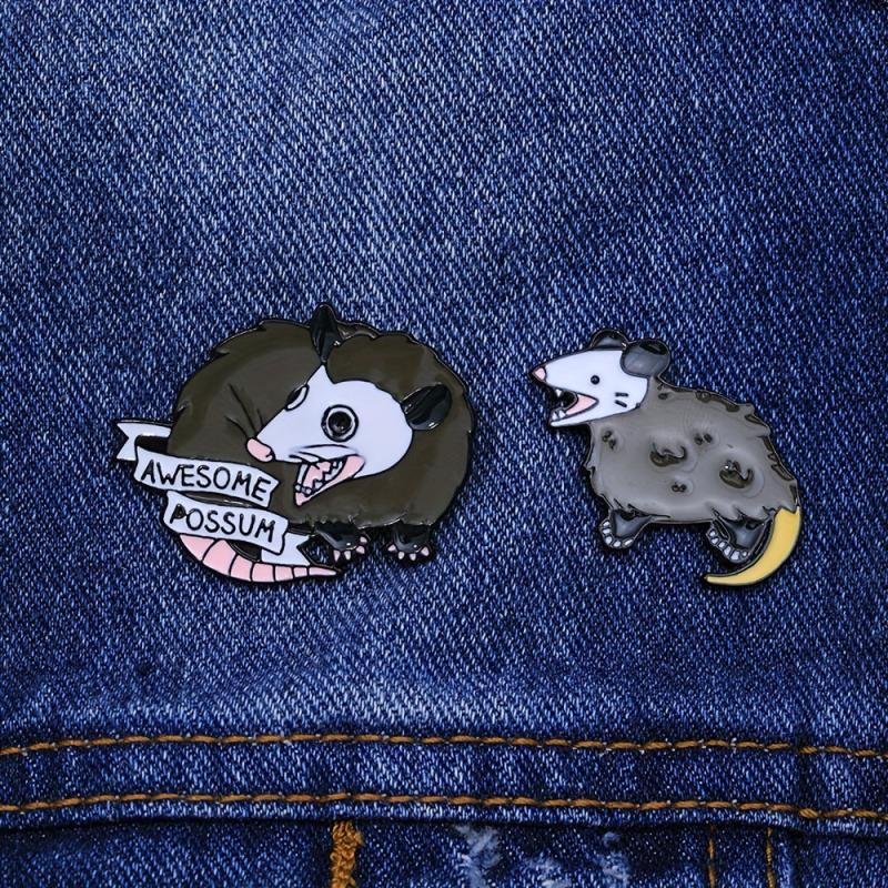 2pcs Cartoon Mouse Brooch Bags Clothing Accessories Men