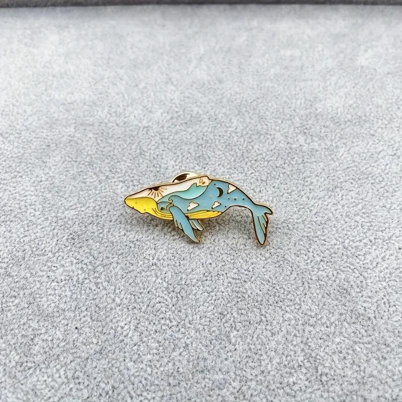 Whale Enamel Badges Brooches DIY Clothing Collar Accessories for Men