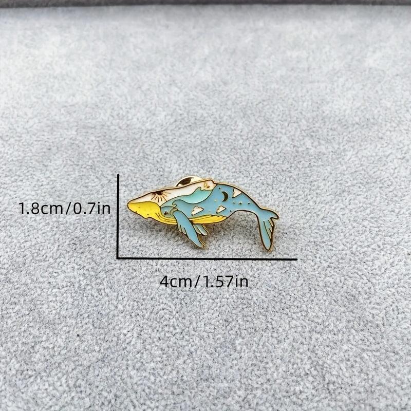 Whale Enamel Badges Brooches DIY Clothing Collar Accessories for Men