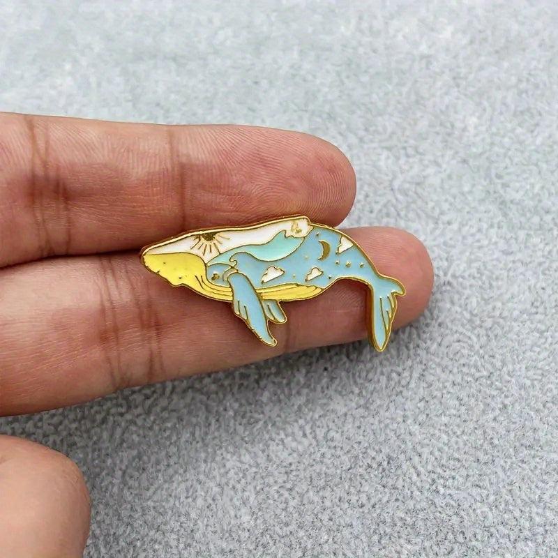 Whale Enamel Badges Brooches DIY Clothing Collar Accessories for Men