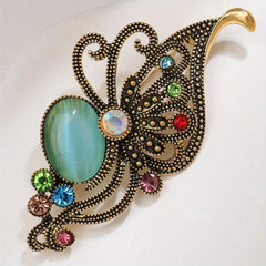 Vintage Rhinestone Purple Butterfly Brooch Small Suit Jacket Pin