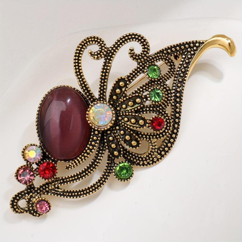 Vintage Rhinestone Purple Butterfly Brooch Small Suit Jacket Pin