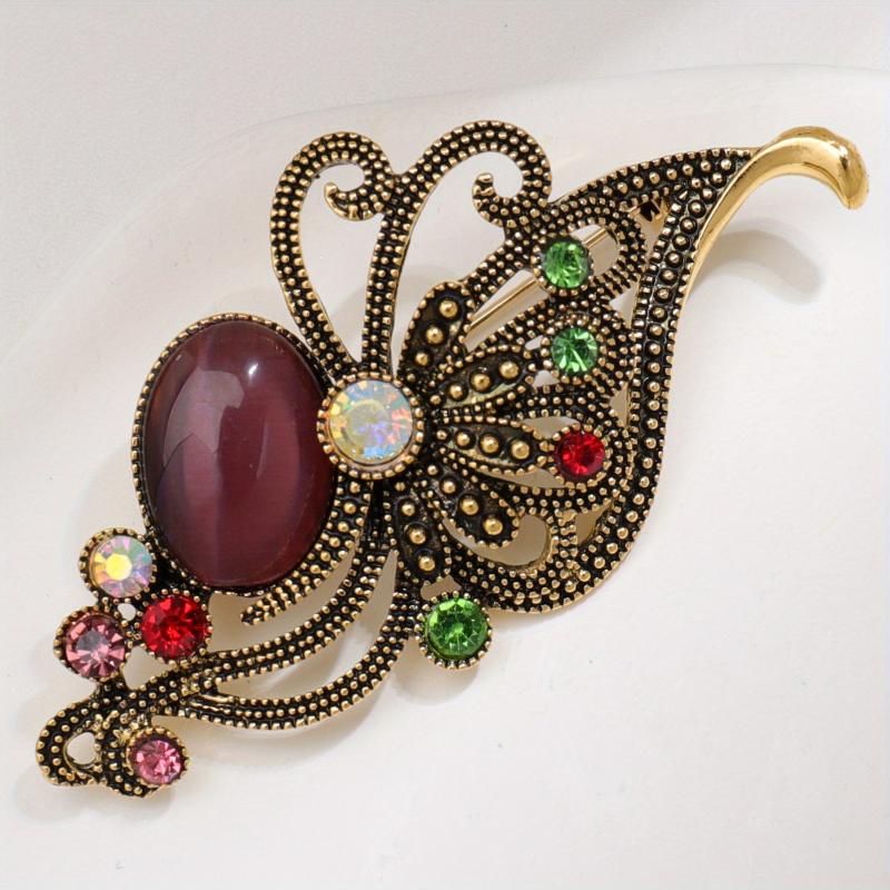 Vintage Rhinestone Purple Butterfly Brooch Small Suit Jacket Pin