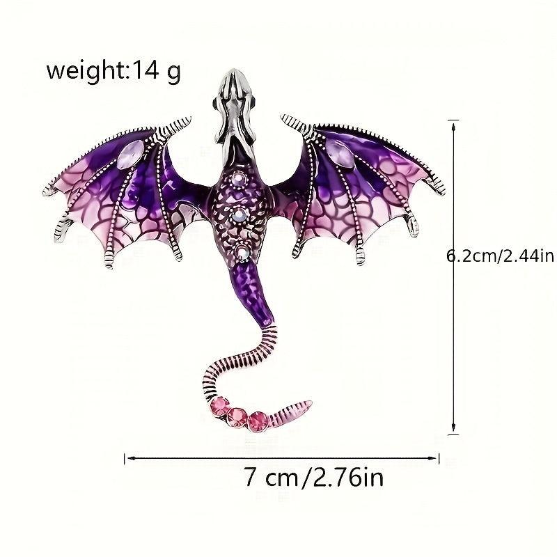 Enamel Fly Dragon Brooch Animal Pin Jewelry Couple Brooch Accessories