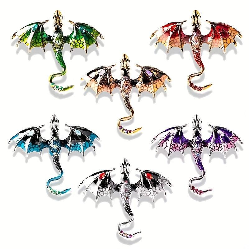 Enamel Fly Dragon Brooch Animal Pin Jewelry Couple Brooch Accessories