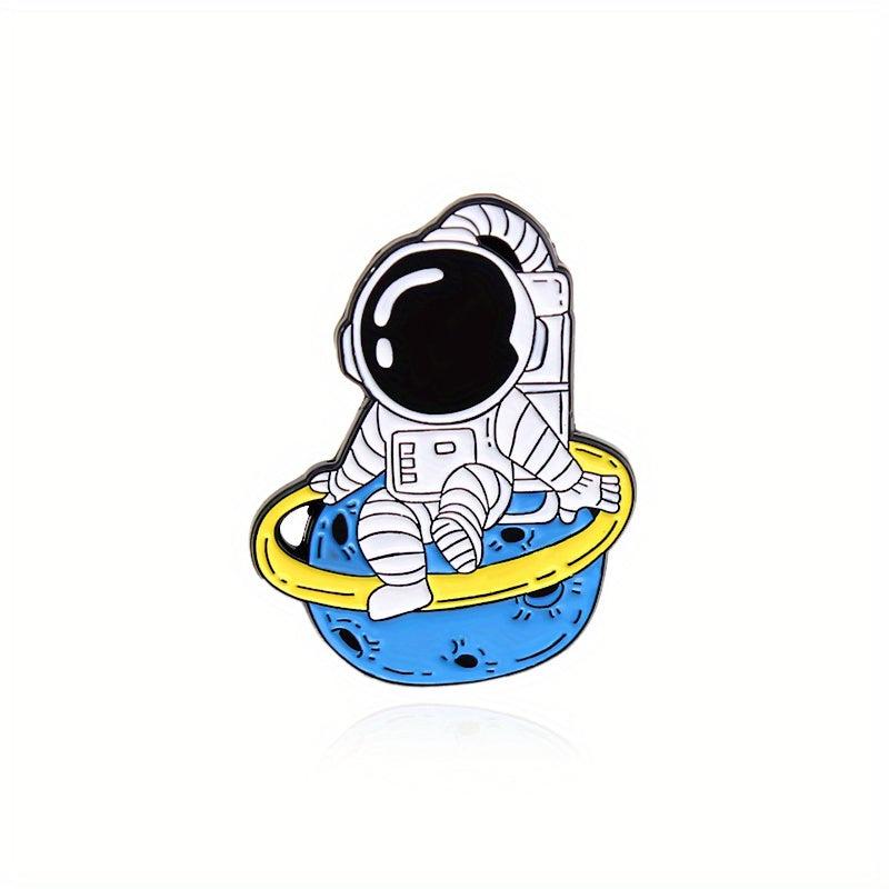 Astronaut Star Rainbow Rocket Spaceman Brooch