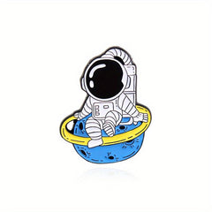 Astronaut Star Rainbow Rocket Spaceman Brooch