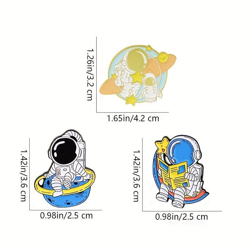 Astronaut Star Rainbow Rocket Spaceman Brooch