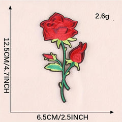 5pcs Rose Flower Iron On Patches Sew On Embroidered Applique