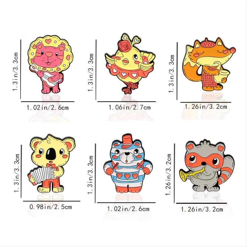 Animal Lion Chick Fox Koala Raccoon Brooch