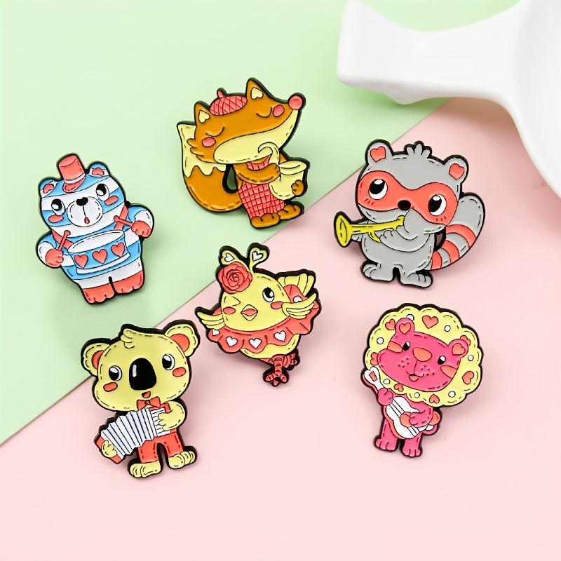 Animal Lion Chick Fox Koala Raccoon Brooch