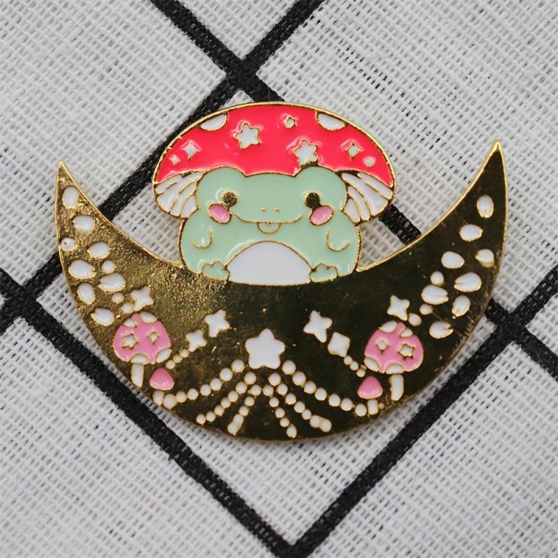 Creative Frog Mushroom Pattern Brooch for Men