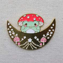 Creative Frog Mushroom Pattern Brooch for Men