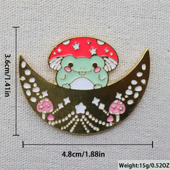 Creative Frog Mushroom Pattern Brooch for Men