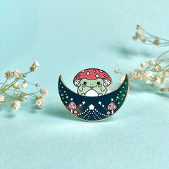 Creative Frog Mushroom Pattern Brooch for Men