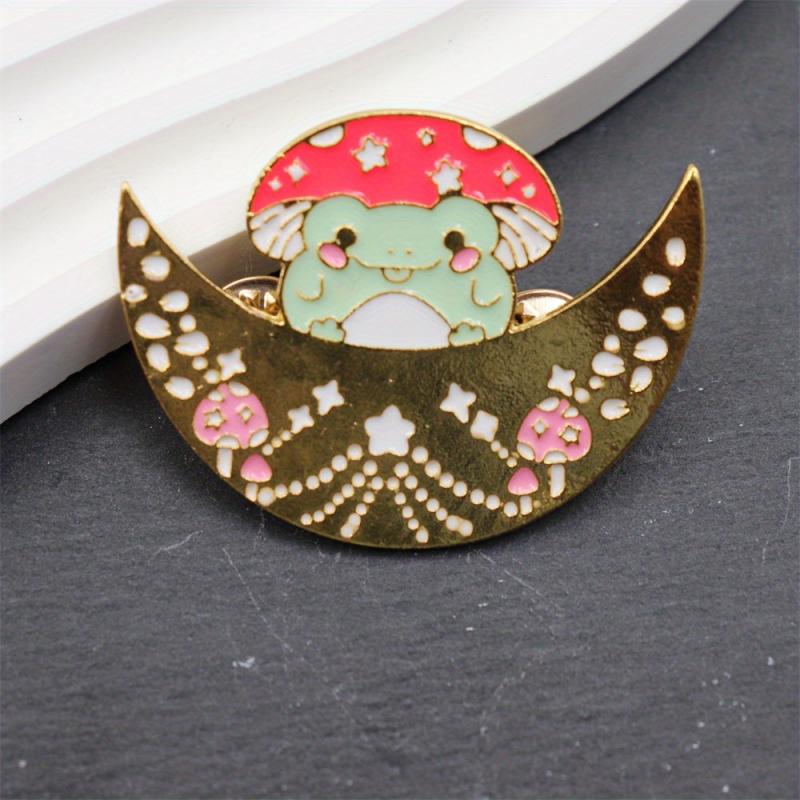 Creative Frog Mushroom Pattern Brooch for Men
