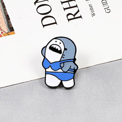 Funny Bikini Shark Brooch Lapel Pin Backpack Hat Pin