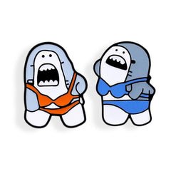 Funny Bikini Shark Brooch Lapel Pin Backpack Hat Pin