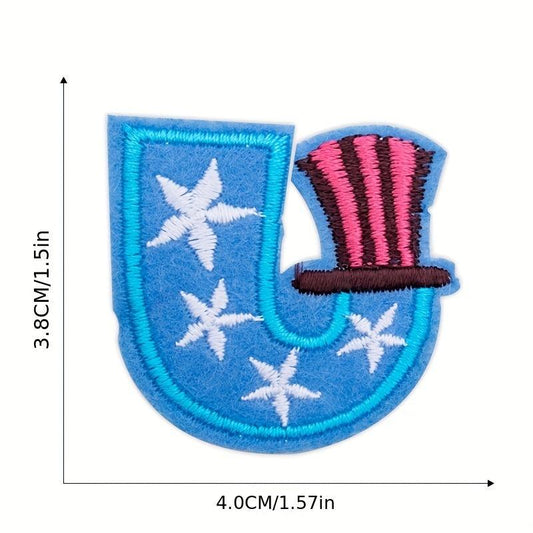 26pcs Letter Embroidered Patches Men Sew On Repair Patches DIY Crafts