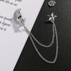 Moon Owl Brooch Alloy Artificial Diamond Clothing Accessories