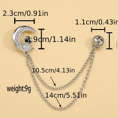 Moon Owl Brooch Alloy Artificial Diamond Clothing Accessories