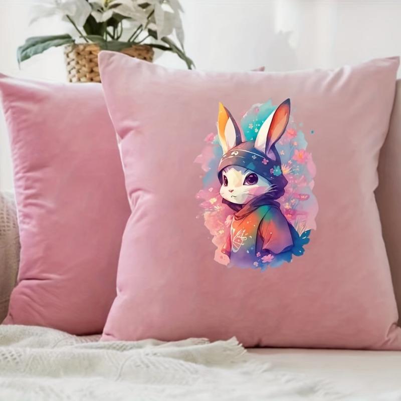 Colorful Rabbit Heat Transfer Patches for Men - Washable and Soft