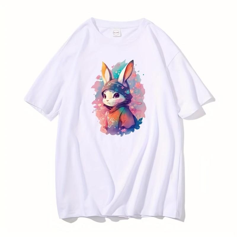 Colorful Rabbit Heat Transfer Patches for Men - Washable and Soft