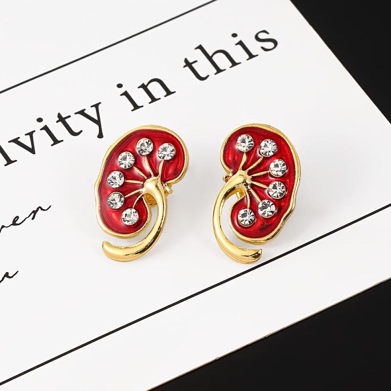 Lung Shape Enamel Brooch Lapel Pin Medical Jewelry Accessories